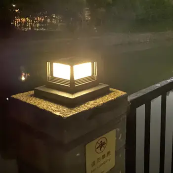 Монокристаллический Светодиодный светильник для ландшафтного освещения на открытом воздухе 2023, Оптовый Светильник для забора на солнечной энергии, Садовый Уличный Новый Квадратный Забор