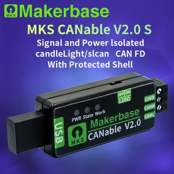 Makerbase CANable 2.0 SHELL USB to CAN адаптер анализатор CANFD slcan разъем для крепления при свечах клиппер