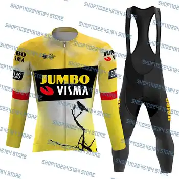2023 Jumbo Visma Bird Велоспорт Джерси Комплект Мужской MTB Гоночной Велосипедной Одежды С Длинным Рукавом Ropa Ciclismo Езда На Велосипеде Униформа