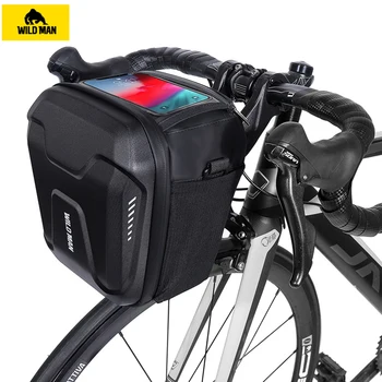Сумка для горного велосипеда WILD MAN 3L, ТПУ, чувствительный сенсорный экран, Устойчивый быстросъемный кронштейн, Непромокаемая ткань, Светоотражающий логотип